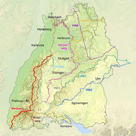 Download GPX-Tracks Fernwanderwege