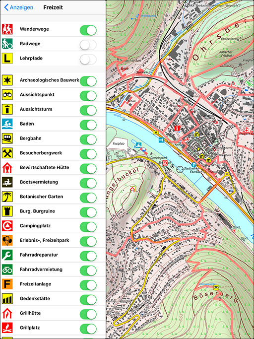 Freizeit - Routen und POI