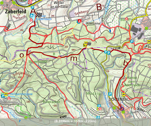 Routenplanung im Wanderwegenetz
