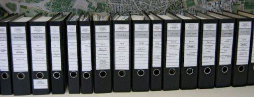 Aktenordner des Flurbereinigungsplans